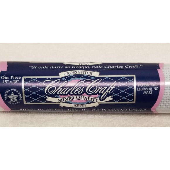 LIGHT BLUE Charles Craft Silver Quality Cross Stitch 14 Count 15" x 18" item325 - Picture 8 of 13